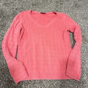 Loft woman’s Pink Cable Knit Sweater size small